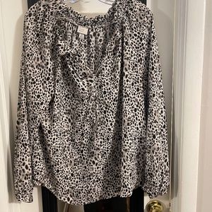 Pattern Long-sleeve Blouse